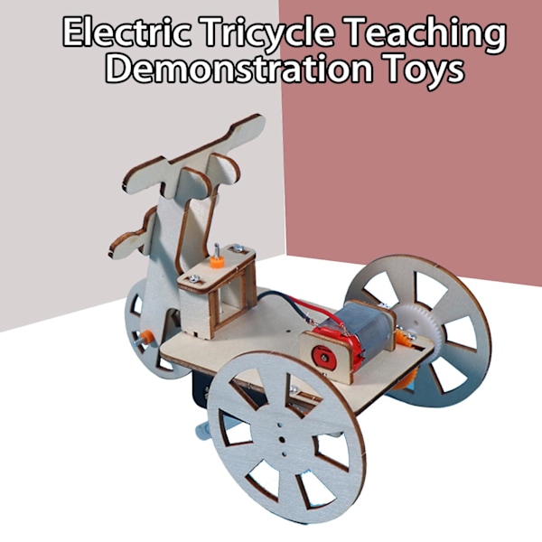 Læringslegetøj til demonstration Logisk tænkning Intellektuel udvikling DIY Træ Elektrisk Trehjulede Fysiske Legetøj