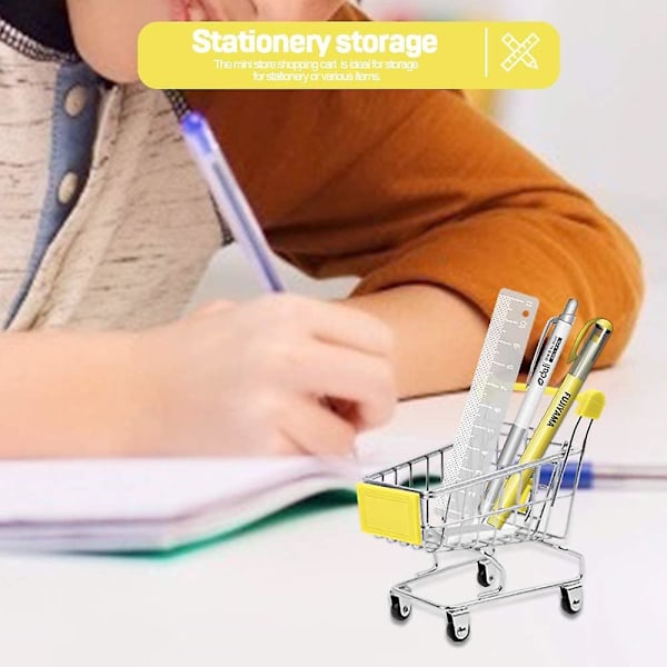 Bestsupplier Mini Supermarknadsvagn, 4 st Mini Shopping Cart Supermarknadsvagn Shopping Utility Cart Mode Lagringsleksak - -