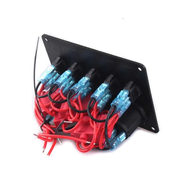 5 Position Til/Fra Oplader Stikpanel USB Strømstikkontakt Afbryder til Lastbiler Skibe