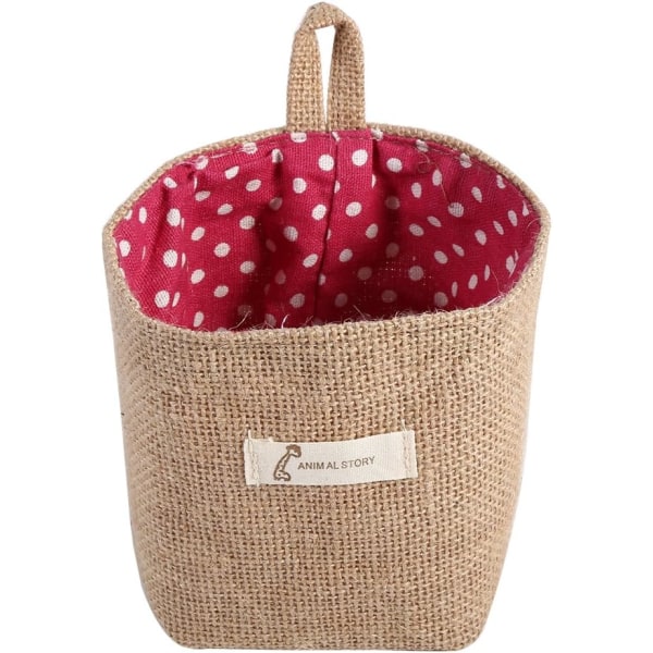 Cotton Linen Foldable Hanging Laundry Basket Khaki Stripe