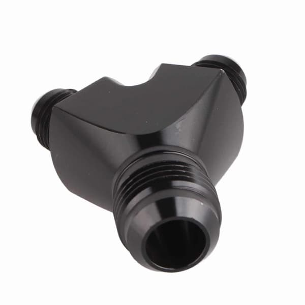 AN10 10AN til AN6 6AN Han-Flare Stik Y-Blok Adapter Sort