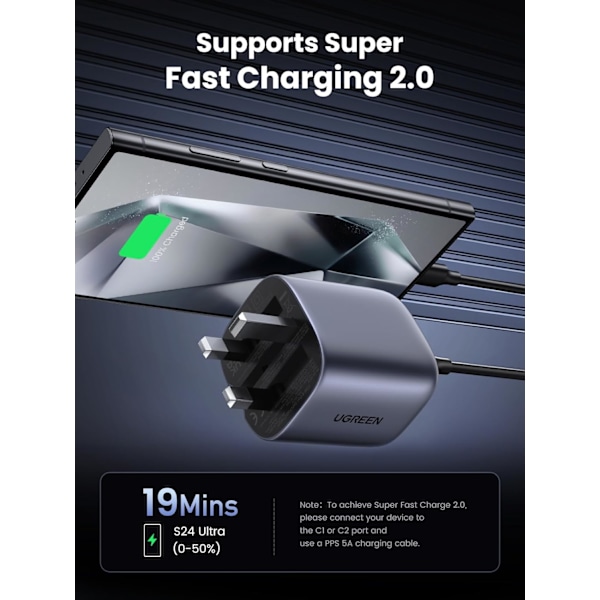 Lader 65W Hurtigladeplugg Nexode 4 Port Sammenleggbar
