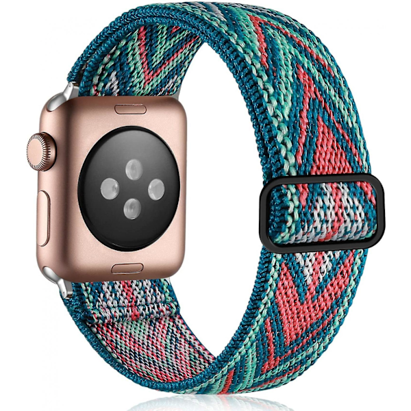 Aveki Strekkbare Loop-bånd Kompatibel med Apple Watch Band 45mm 44mm 42mm 38mm 40mm 41mm Kvinner Menn, Justerbar Sport Elastisk Nylon Erstatningsarmbånd F