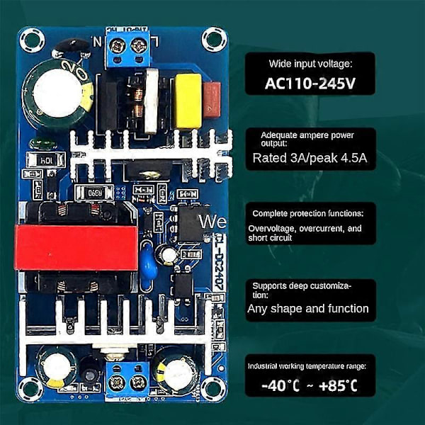 24V 3A Kytkentävirtalähdelevy 70W Eristetty Virtalähtemoduuli AC-DC Sisäänrakennettu Moduuli 110V/220V - 24V