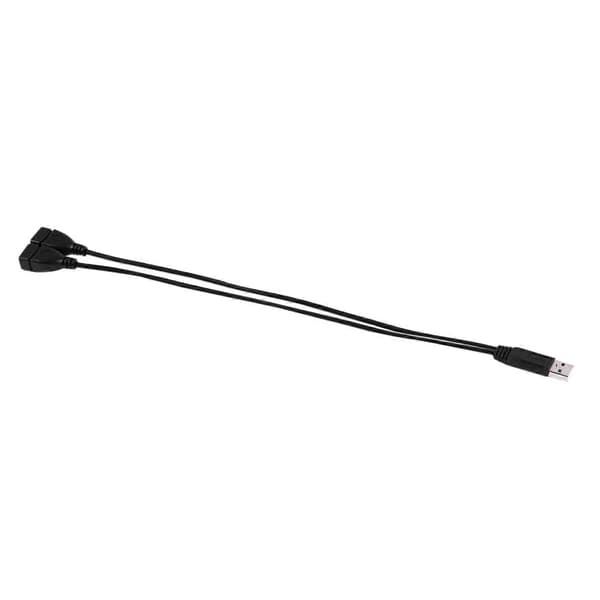 USB 2.0 A-uros naar 2 kaksois-USB-naaras Y-jakaja Hub virtajohtoadapterikaapeli