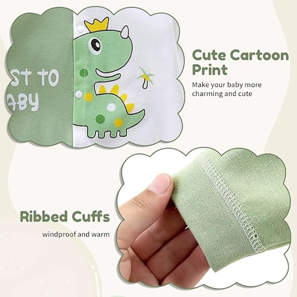 Baby Bodysuits Pojkar Flickor Bomulls Bodysuits Långärmad Onesie Sovkläder, Baby Bodysuits Spädbarnskläder 0-18 Månader