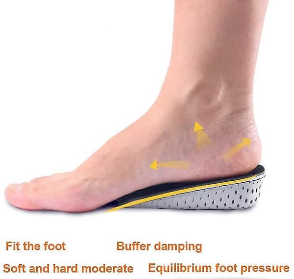 Øg Højden - Et Par Åndbare Højdehørende Indlægssåler i Memory Foam
