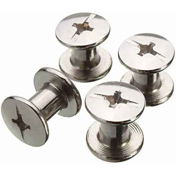 Bogbindingsskruer Chicago Skruer 100 stk - M5x6mm til kreative hobbyer, læderarbejde, bogbinding og mere.