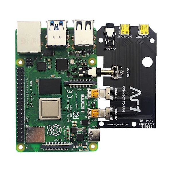 Raspberry Pi 4 Aluminiumhölje Argon ONE Pi 4 V2 Hölje Aktiv Passiv Kylning Skal Strömbrytare för Raspberry Pi 4 Modell B