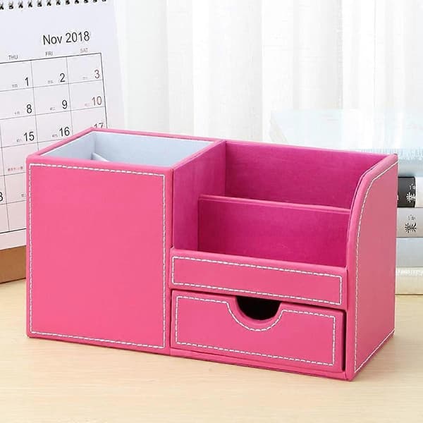 4 Multi-funksjonelle Rom Skrivebordsorganisator (Candy Pink)