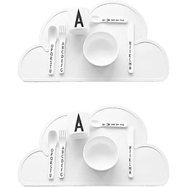 2024 Silicone Placemat Cloud Shaped Potholder Waterproof Place Mats For Children 47.5 X 27 X 0.3 Cm 2 Pcs