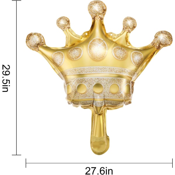 6 stk. mellemstore guld krone balloner 30 tommer folie heliumballoner til fødselsdag bryllup halloween