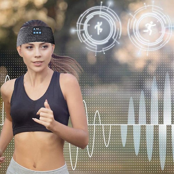 Søvnhodetelefoner Hodebånd Trådløs Bluetooth For Trening Yoga Grå