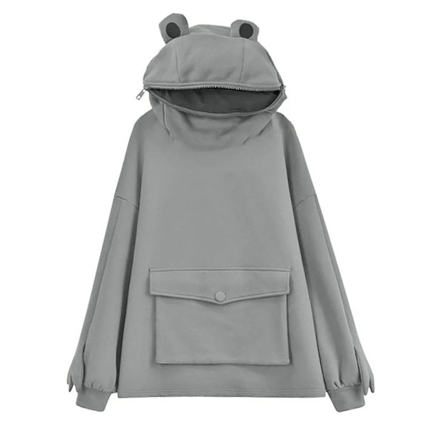 Fleecegenser med froskhette - Vintervarm, tykk, løs og oversized genser - Yttertøy