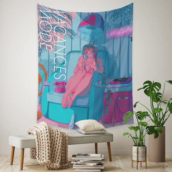 Wekity Anime Tapestry Æstetisk Kunst Hjem Baggrundstof Dekoration Gave Boho Tapestry til Stue Soveværelse Dekoration (614-21, 39 X 59 tommer)