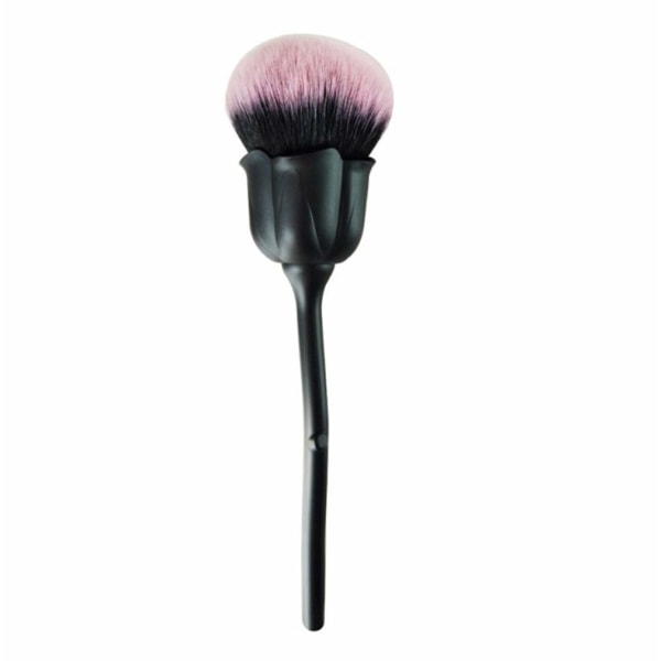 1 pakke rose makeup børste blush børste sort langt håndtag store bløde og delikate fiberhår til pigers daglige makeup (2,17 tommer)