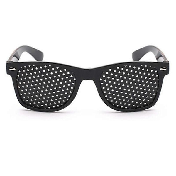 2-pak Pinhole Briller til Forbedring af Synet, Sorte Unisex Synstyrkende Pinhole Briller