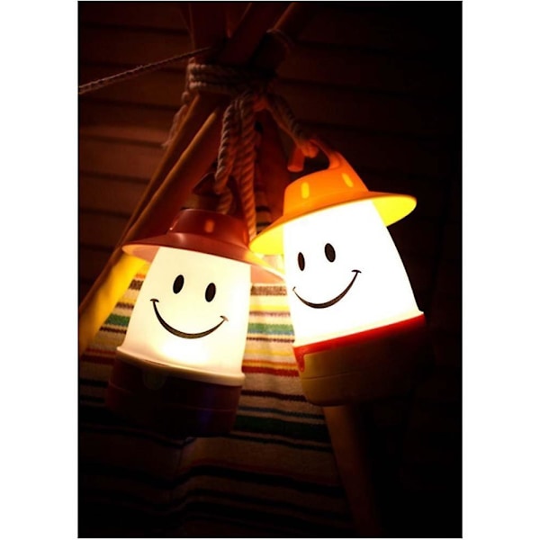 Smile LED-lykta: Bärbar nattlampa för camping och barn