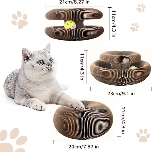 Kattklösbräda med leksak - Interaktiv katt leksak, Katt Slipande Klösbräda, Vikbar