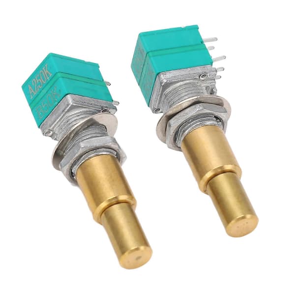 2 st. Gitarrpotentiometer Dubbel Noggrannhet Mässingaxel Rotations Potentiometer Ersättning