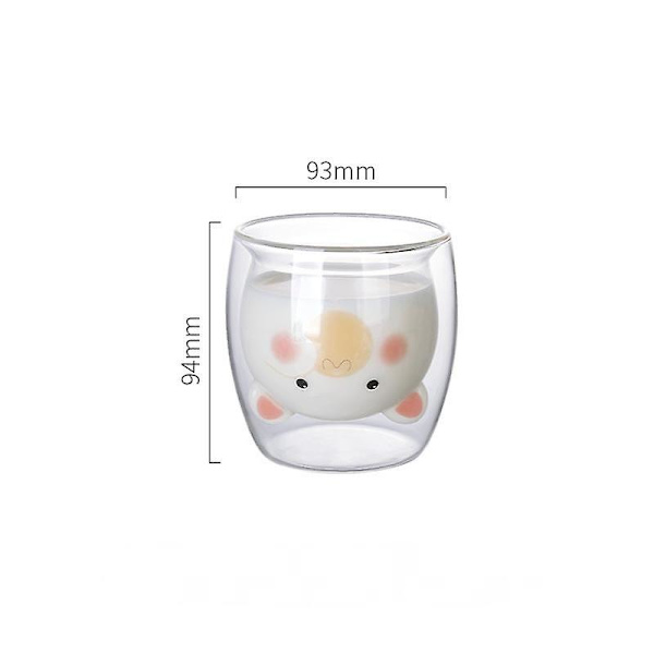 Sød Kaffe Kop Bjørn Tekop Mælk Dobbelt Lag Transparent Isoleret Glas Espresso Kop Sjov Gave (Kat Kop)