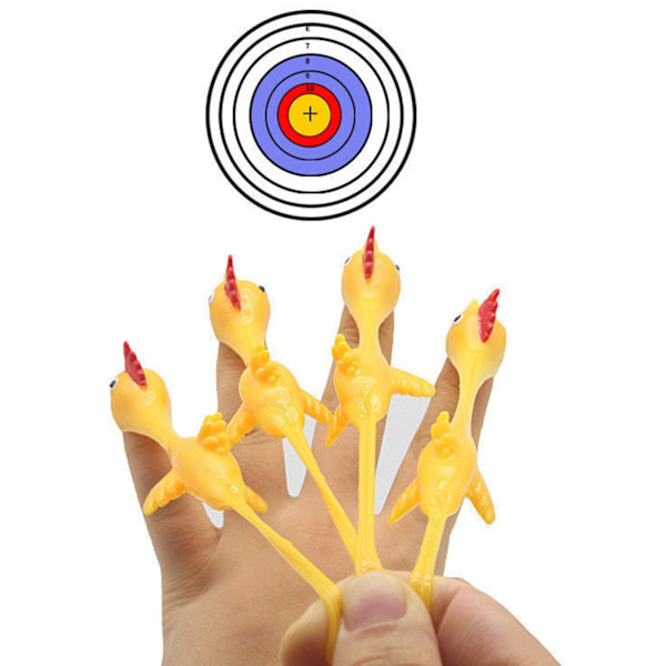 5-pack Kycklingkastare Leksak Hög Elastisk Stretch Klibbig Mjuk TPR Stressavlastning Säker Kalkon Kastare Finger Leksak Barnpresent