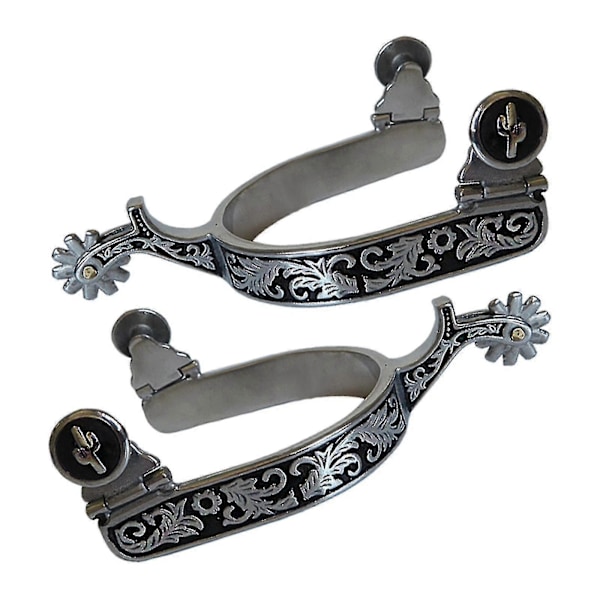 2x Horse Spurs Anti Rust Western Style Spur For Competition Equipments Men Silver