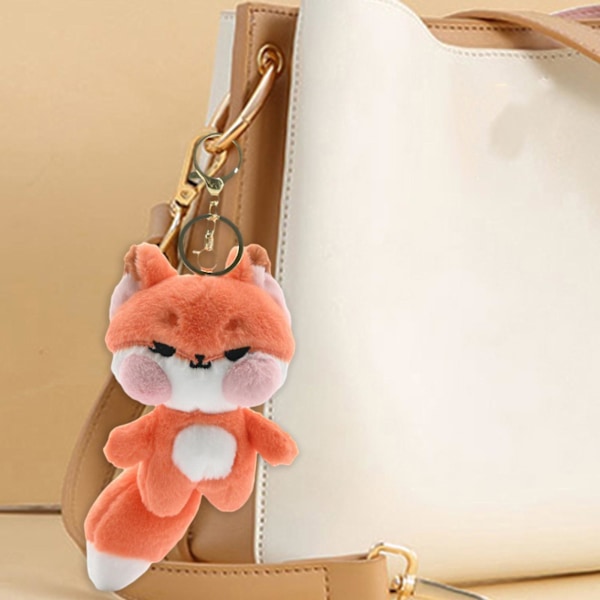 Plush Pink Cheek Fox -avaimenperä Täytetty eläin Nukke Avaimenpidike DIY Käsilaukun riipus Reppu Koriste Lapsille Aikuisten
