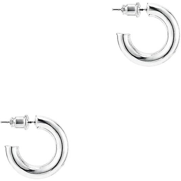 14k gullbelagte lette, chunky åpne hoops | Gull hoops øredobber for kvinner