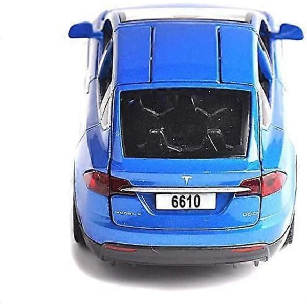 1:32 Legering Tesla X90 Bilmodell Trekk Tilbake Elektroniske Lekebiler med Lys og Musikk, Diecast Bil Leke Kompatibel for Tesla Model X, for Tesla Elskere Samle