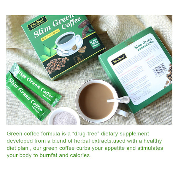 Slim Green Coffee Snabbkaffe Lingzhi Viktminskningsmilkshake