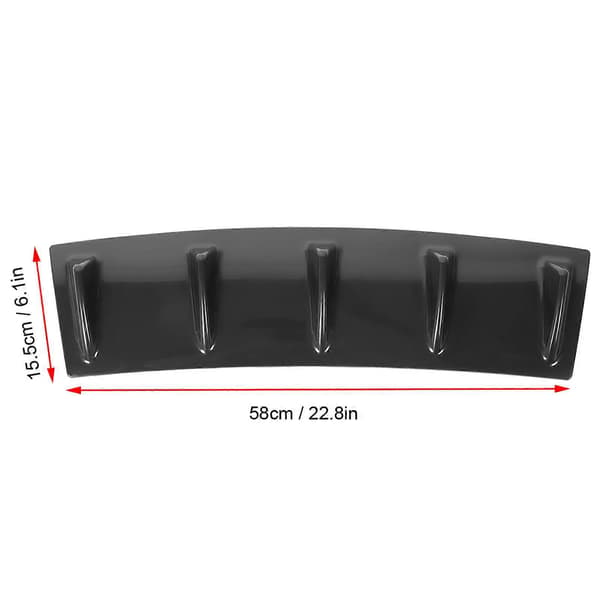 Bagagerumsdiffusor Spoiler Vejrbestandig Blank Sort Universal til Bilmodifikation 5 Finner
