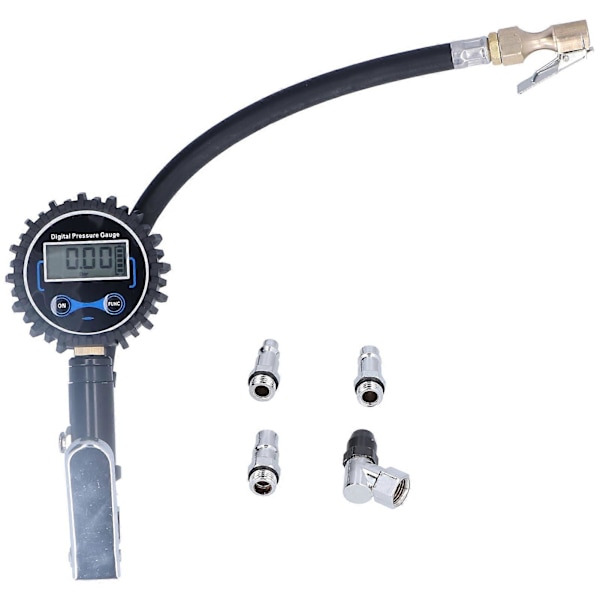 200PSI 14BAR Däcktrycksmätare LCD-display Inflationstrycksmätare med LED-lampa för bil skåpbil motorcykel terrängcykel