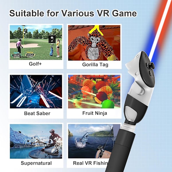 VR-tillbehör för Meta Quest 3-kontroll, mångsidigt silikon-golfgreppskydd för Quest 3 VR, för att förbättra spelupplevelsen