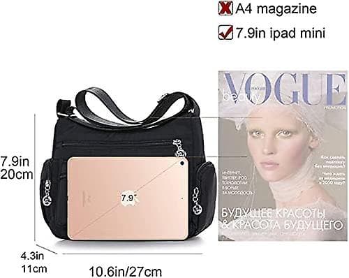 Crossbody-väskor för kvinnor, avslappnade handväskor & axelväskor, nylontote, lätt, vattentät messenger-väska, stöldskyddsväska