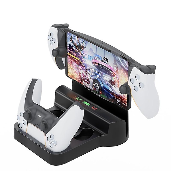 Ps Portal Ladestadion, Ladesokkel til Playstation Portal Remote Player med Dobbelt Controller Ladestadion PS5 Portal Tilbehør