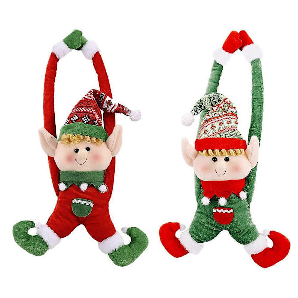 2 st julgranspynt Tomtar Dörrknopp Hängande Gardin Hållare Krokar Fönster Gardin Hållare Gardin Hugger