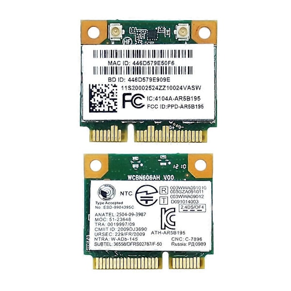 Trådløst WiFi-kort til bærbar computer, netværksadapter til G480 G580 G780 Y480 Y580 Y570 AR5B195 AR9285 2.4G+Bluetooth3.0-kompatibel