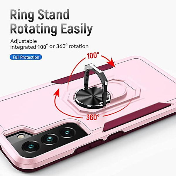 SamSung Galaxy S21FE mobiltelefon etui, militær klasse stødsikkert cover pass, 15 fod faldtest beskyttende cover, med magnetisk støtte og køretøjs su