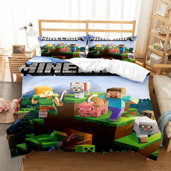 Minecraft 3-delad täcke-set, 180x200cm