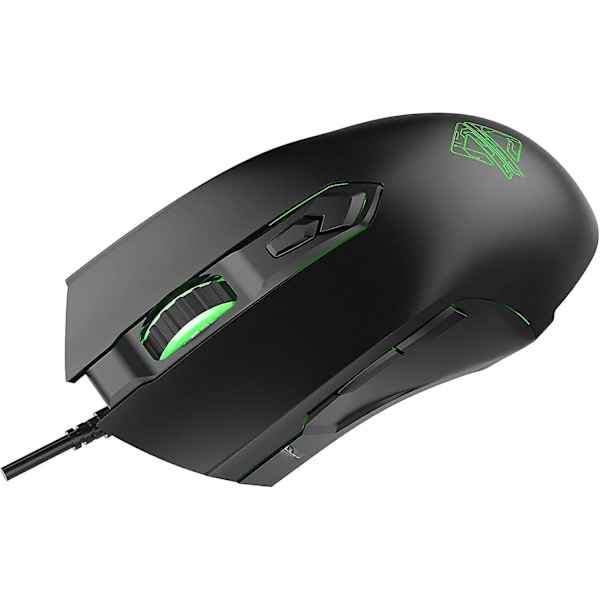 Aj52 Watcher RGB Gaming Mus, Programmerbar 7 Knapper, Ergonomisk LED Baggrundsbelyst USB Gamer Mus Computer Bærbar PC, Til Windows Mac OS Linux, Sort