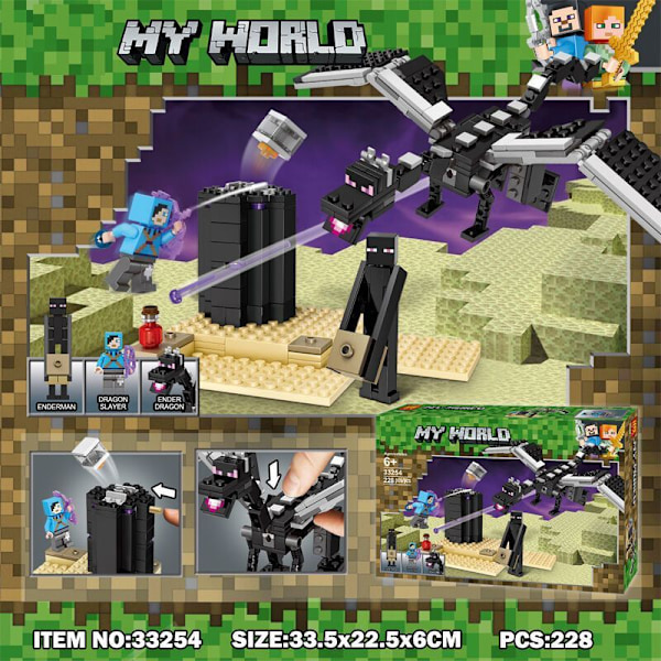 Minecraft Slutstriden Enderdraken Montering Byggsten Leksaker