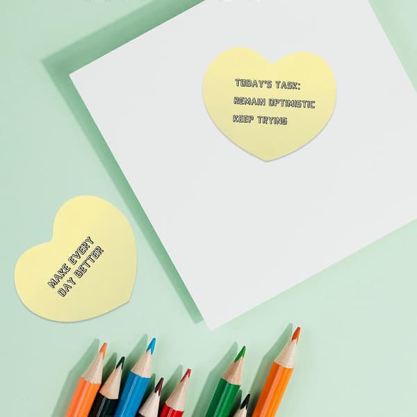 3 stk Post-it-lapper Sticky Notes Sticky Pad Sticky Bokmerke Hjerte Post-its