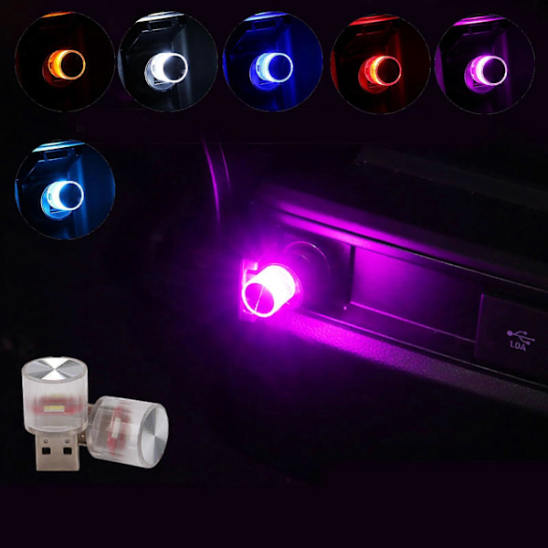 Mini USB LED-auton sisävalaistus Neon-tunnelma Ambient-lamppu Polttimo Tarvikkeet