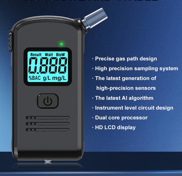Bærbar alkometer med LCD-display - nøjagtig og praktisk