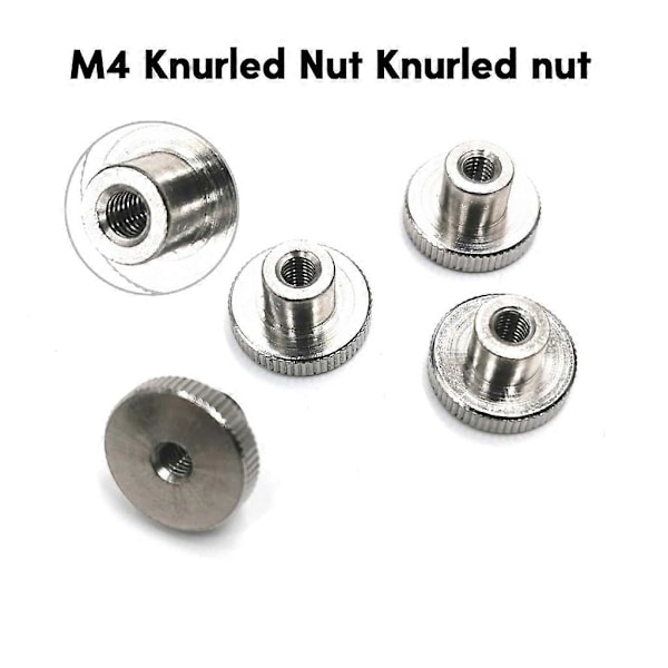Høy friksjon 4 stk. rillete muttere for Voron 3D-skriver Stabilitet DIY Rillet mutter Øker friksjon 3D-utskriftstilbehør