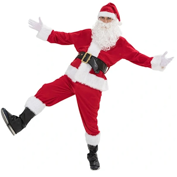 Julemandskostume 7 Dele Jul Kostume Til Voksne Rollespil Julemandskostume 3XL
