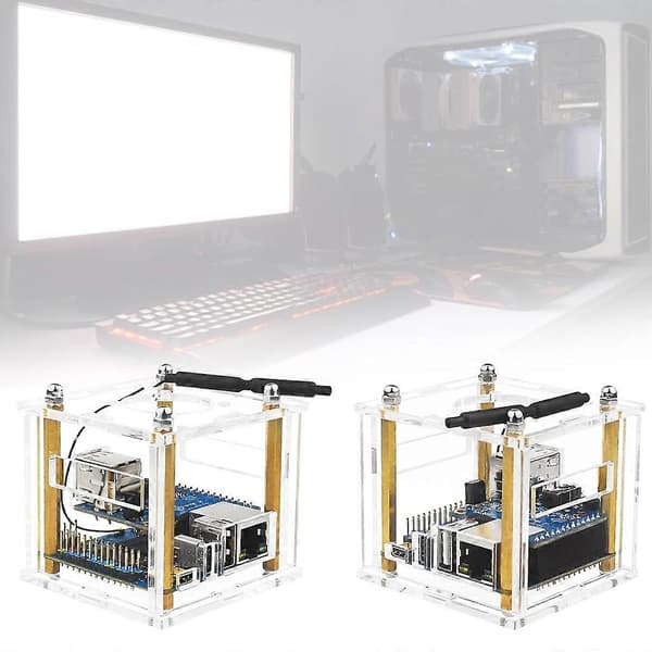 Cover Case til OrangePi Zero3 - Akryl Transparent Case & Køleplade & Blæser