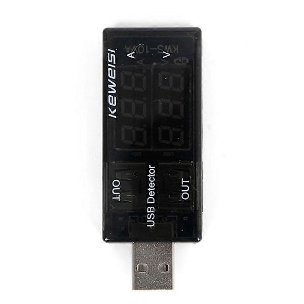 USB Strømspenningsmåler USB Voltmeter Amperemeter Detektor Dobbel Rad Viser Ny