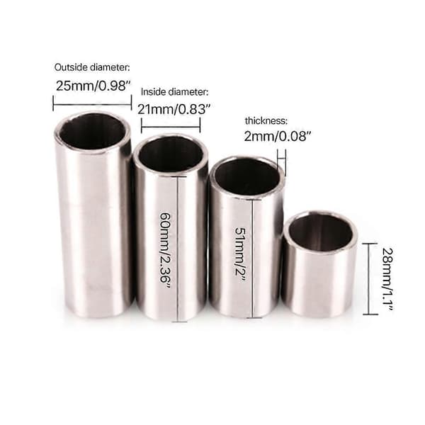Metallgitarrslide for elektrisk gitar bass strengeinstrument rustfritt stål